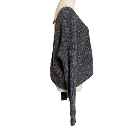 Ruby Moon Anthropologie Knotted Open Back Wool Alpaca Gray Cropped Sweater - Picture 4 of 8